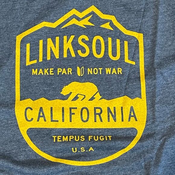 Linksoul The Grapevine Graphic Tee Heather Dark Blue Crewneck Short Sleeve Print - Picture 2 of 3